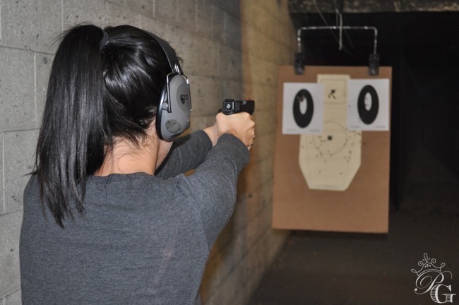 firearms training female shooting indoors