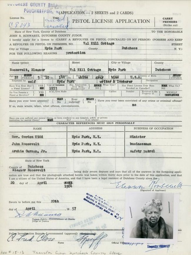 Eleanor Roosevelt Pistol Application